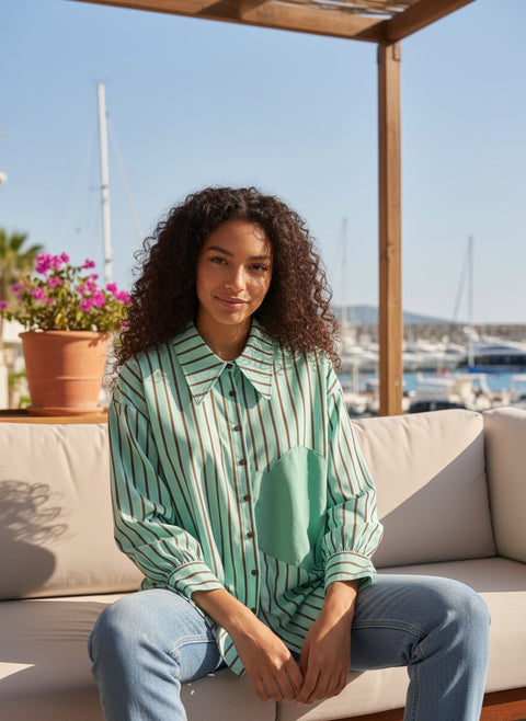 Damen Bluse LAGUNA BEACH – Boutique Fashion Top – BYMANYC ® New York