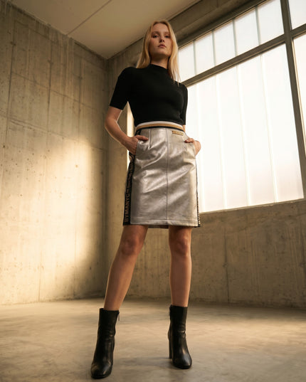 Upper East Side Midi-Rock | Garment District Kollektion | Silber | Limited Edition