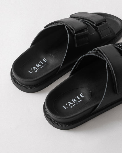 Leder Sandalen L'Arte Milano – Schwarz unisex