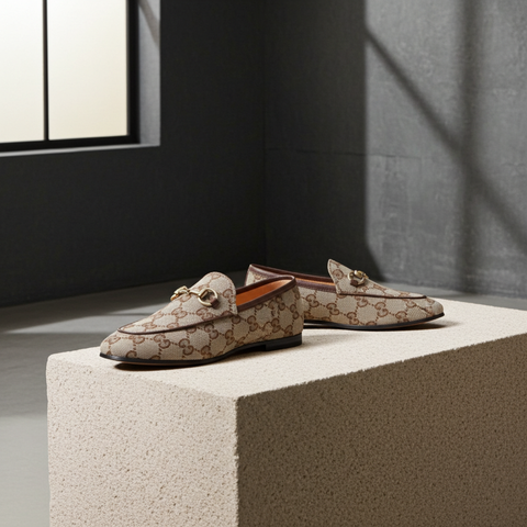 GUCCI GG Fabric Jordaan Loafers