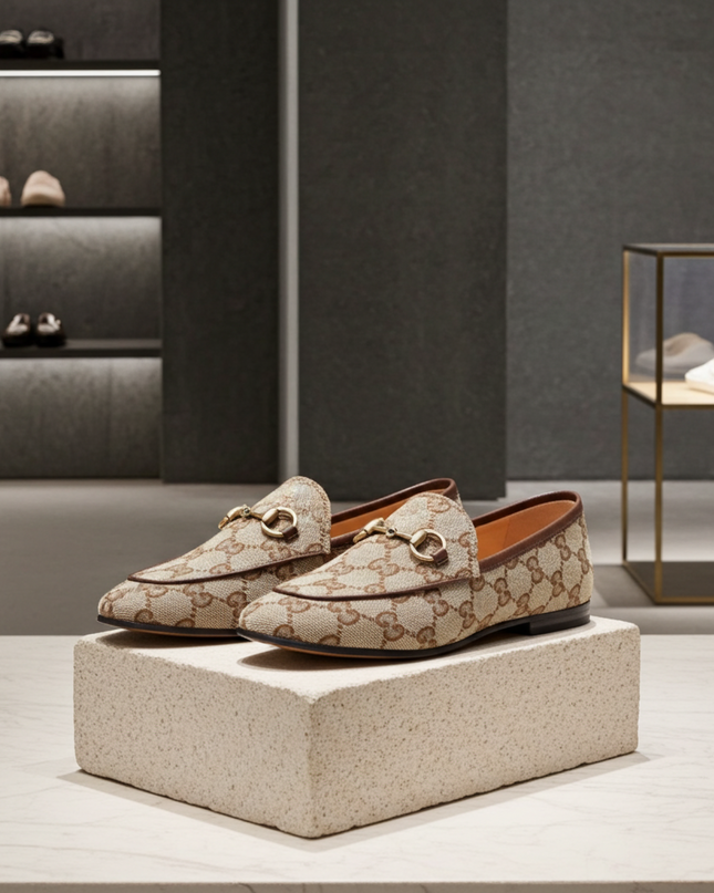 GUCCI GG Fabric Jordaan Loafers