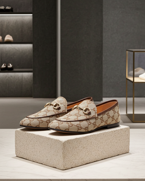 GUCCI GG Fabric Jordaan Loafers
