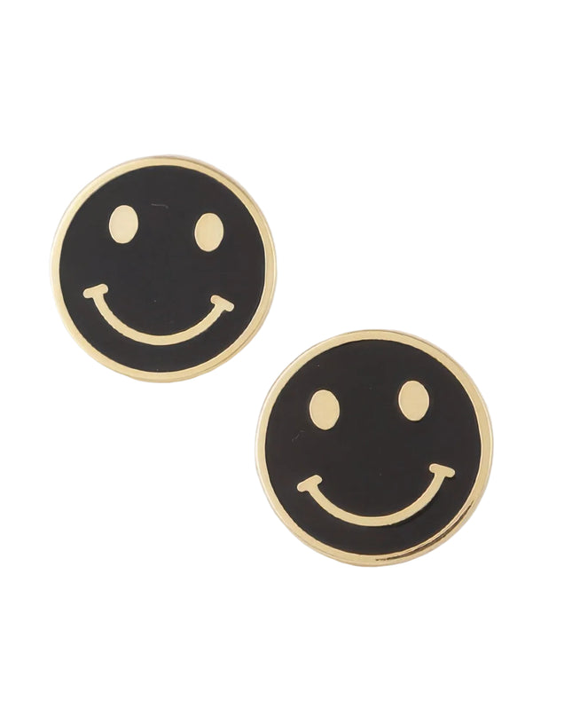Smiley Face Ohrstecker Gold