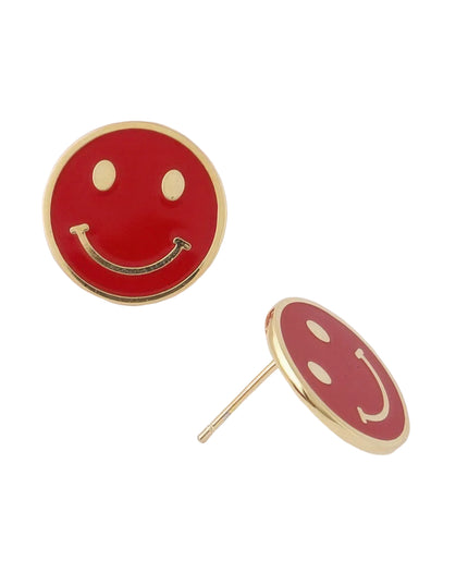 Smiley Face Ohrstecker Gold