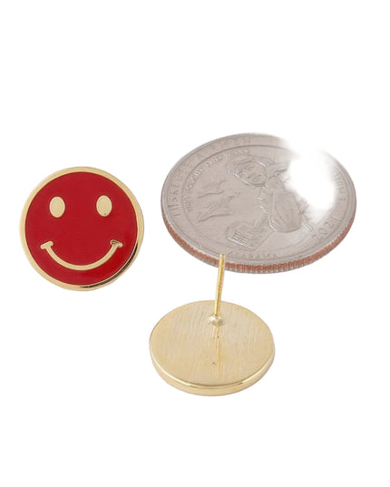Smiley Face Ohrstecker Gold
