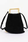 Damen Handtasche Faux Suede Metallgriff
