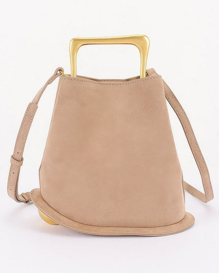 Damen Handtasche Faux Suede Metallgriff