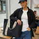 WOMEN'S BAG Black Canvas Tote NOHO - BYMANYC ® New York-1