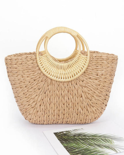 Damen Tote Bag HAMPTONS Faux Straw Khaki