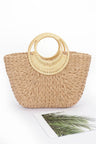 Damen Tote Bag HAMPTONS Faux Straw Khaki