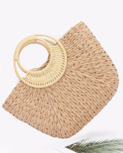 Damen Tote Bag HAMPTONS Faux Straw Khaki