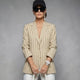 Damen-Blazer Beige Nadelstreifen NOLITA - BYMANYC ® New York