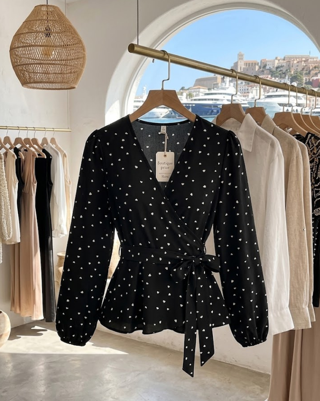 Damenbluse Vail | Boutique Fashion Top | Schwarz