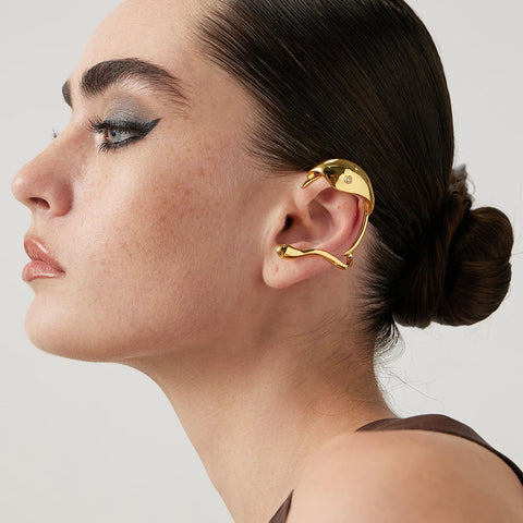 WOMEN'S EARRINGS Gold Color FLATIRON - BYMANYC ® New York-0