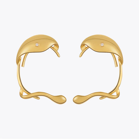 WOMEN'S EARRINGS Gold Color FLATIRON - BYMANYC ® New York-2