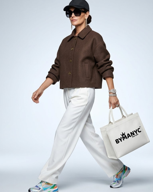 WOMEN'S JACKET Brown Wool MADISON - BYMANYC ® New York-0