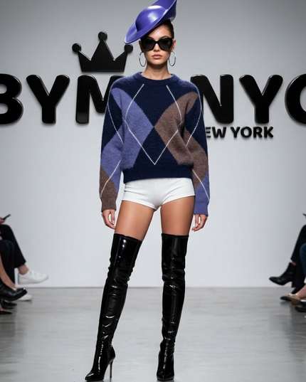 BYMANYC ® New York | SOHO Strickpullover mit Argyle-Muster | Multicolor