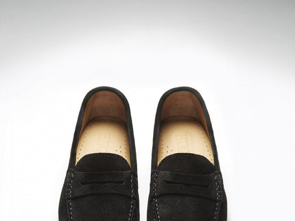 Women's Penny Driving Loafers, black suede