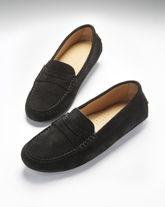 Hugs & Co. Penny Driving Loafers – Schwarz Wildleder