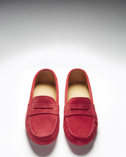 Penny Driving Loafers – Rot Wildleder