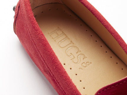 Women's Penny Driving Loafers, red suede