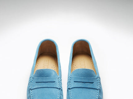 Women's Penny Driving Loafers, turquoise suede