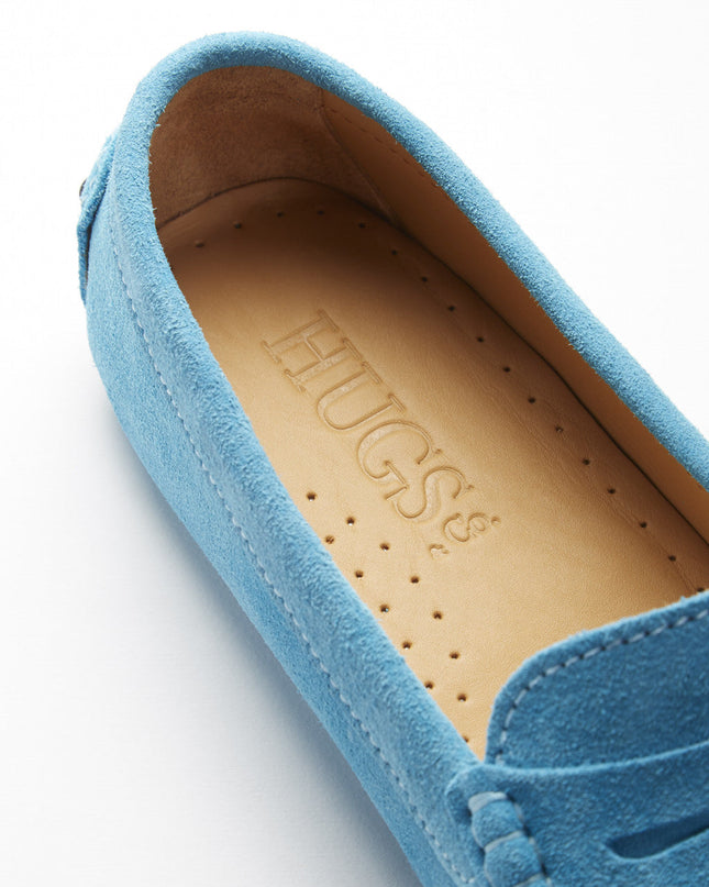 Hugs & Co. Penny Driving Loafers – Turquoise Wildleder