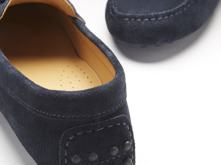 Women's Tasselled Driving Loafers, navy blue suede