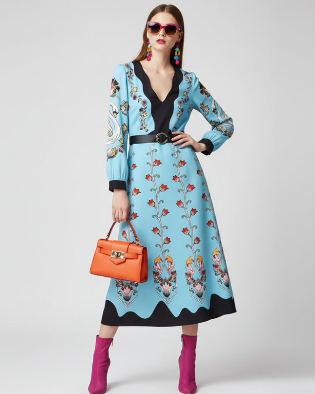 Tailliertes Blumenkleid The Met – Damen | BYMANYC ® New York
