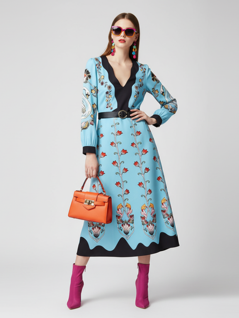 Tailliertes Blumenkleid The Met – Damen | BYMANYC ® New York