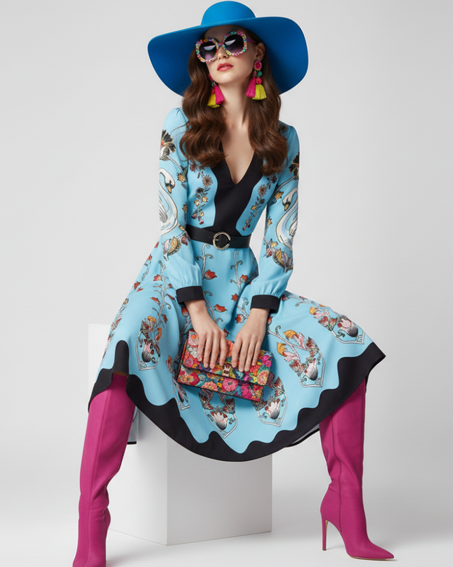 Tailliertes Blumenkleid The Met – Damen | BYMANYC ® New York