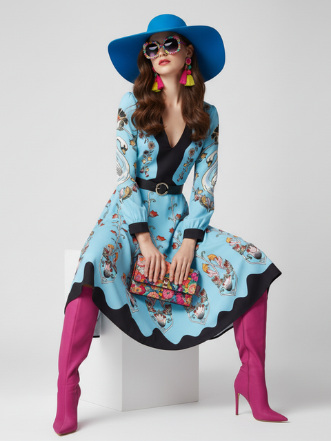 Tailliertes Blumenkleid The Met – Damen | BYMANYC ® New York