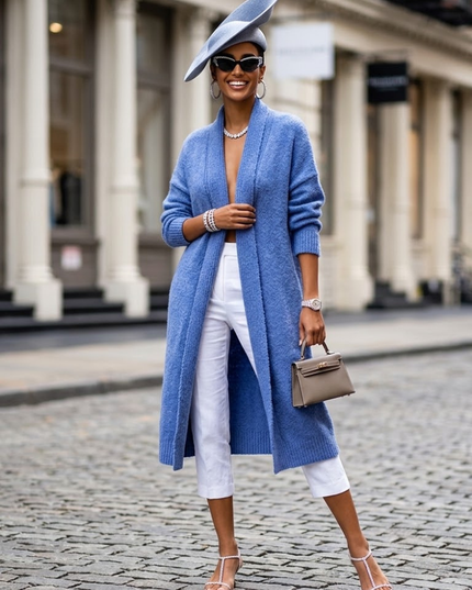 💟  STUYVESANT Damen Cardigan | Blue | Fashion Chic New Collection