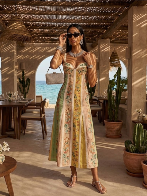 Women Strapless Floral Dress, IBIZA - BYMANYC ® New York-2