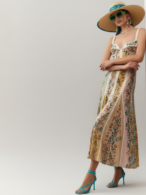 Women Strapless Floral Dress, IBIZA - BYMANYC ® New York-4