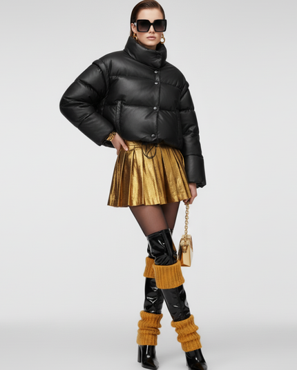 Damen Cropped Jacke Astoria Couture | Schwarz | One Size