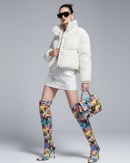 Women's Cropped Puffer Jacket GREENWICH New Collection Couture in Manhattan BYMANYC ® New York