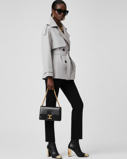 Women's Cropped Trench Jacket DUMBO ECO FASHION BYMANYC ® New York-0