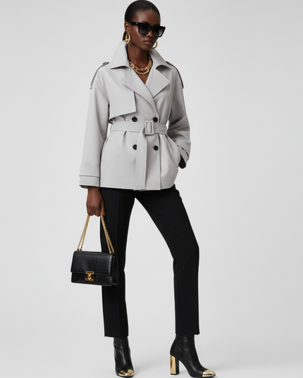 Women's Cropped Trench Jacket DUMBO ECO FASHION BYMANYC ® New York-1