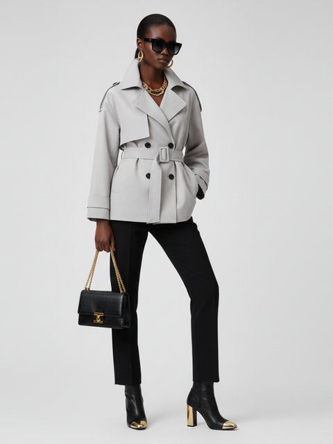 Women's Cropped Trench Jacket DUMBO ECO FASHION BYMANYC ® New York-1
