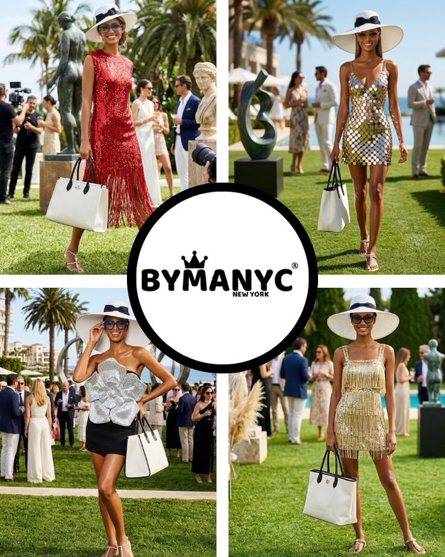 Women's Dress Sparkling Gold Sequin Fringe TRIBECA New Collection THE HAMPTONS