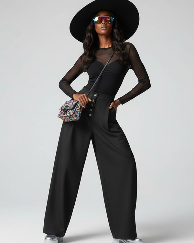 Women's Extra Wide Trousers BROOKLYN HEIGHTS NYFW New Colecction BYMANYC ® New York-0