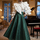 Women's Green Satin Skirt • QUARTIER LATIN • New Collection PARIS LE MARAIS BYMANYC ® New York-0