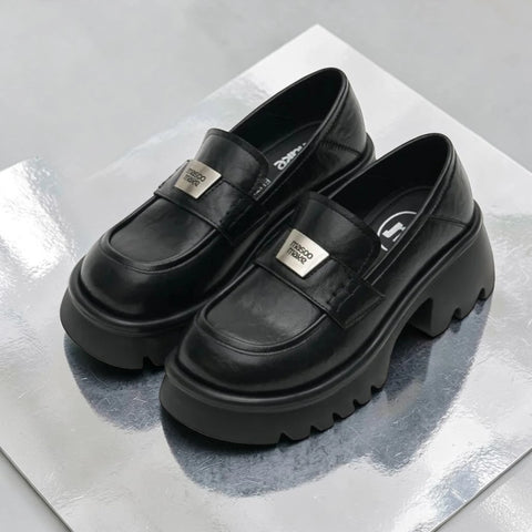 Chunky Heel Platform Loafers