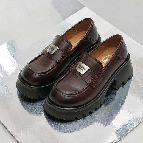 Chunky Heel Platform Loafers