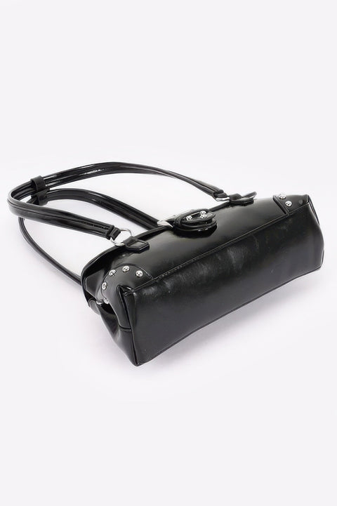 Women's Handbag Metal Studded Shoulder Bag - CHELSEA - BYMANYC ® New York-3