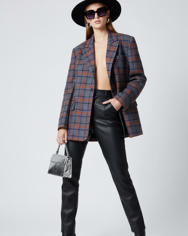 Damenjacke EAST VILLAGE COUTURE – Oversized Plaid