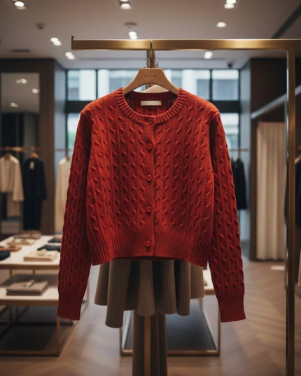 💟  GREENWICH Knit Cardigan | Red | NYFW New Collection