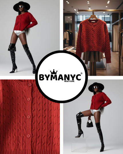 💟  GREENWICH Knit Cardigan | Red | NYFW New Collection