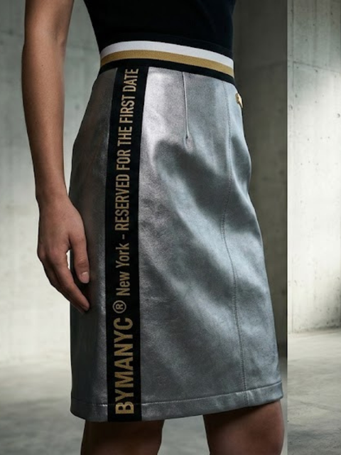 Damen Limited Edition UPPER EAST SIDE Midi-Rock | GARMENT DISTRICT Kollektion | BYMANYC ® New York